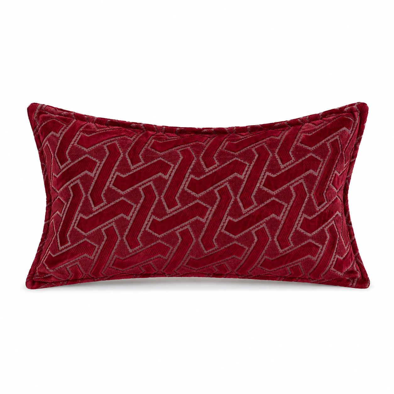 Coussin rectangulaire à motifs rouge