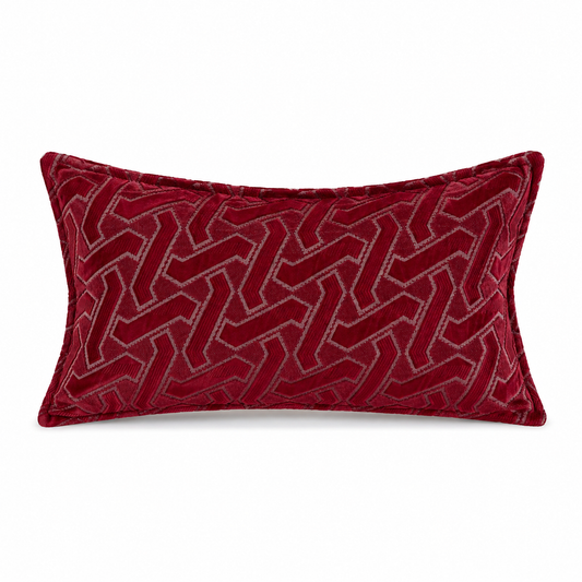 Coussin rectangulaire à motifs rouge