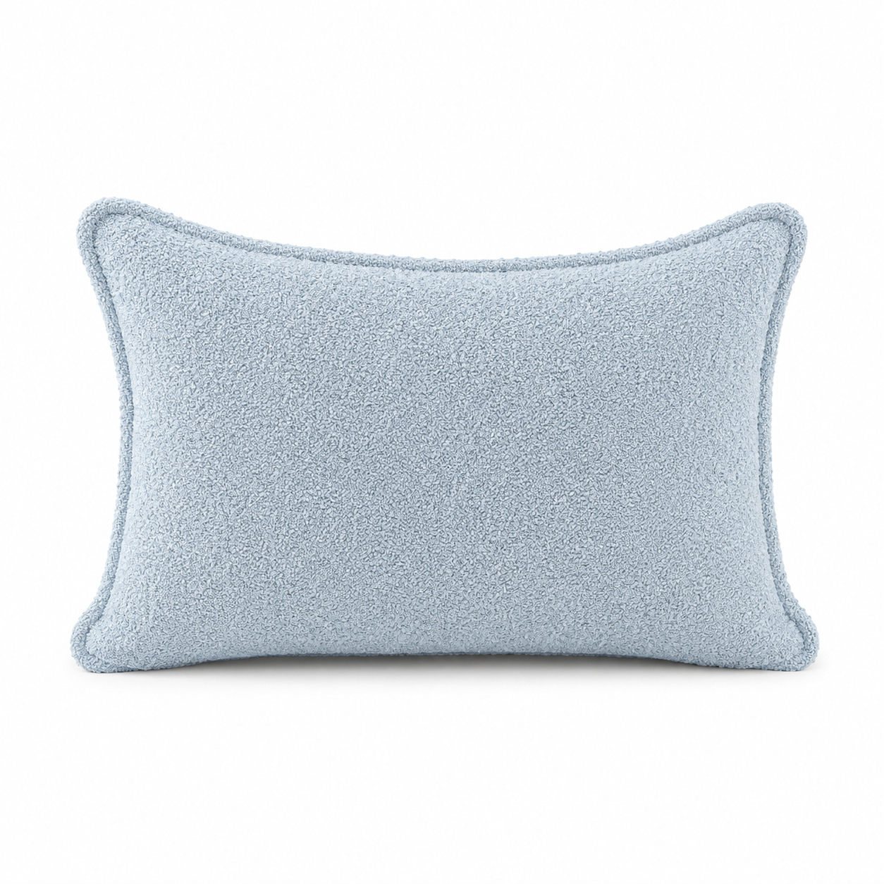 Coussin bouclette bleue claire