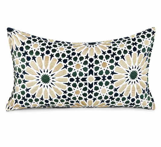 Coussin décoratif rectangle à motif Zellij traditionnel marocain