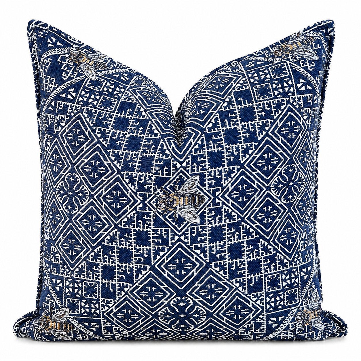 Coussin décoratif intemporel majestic bleu