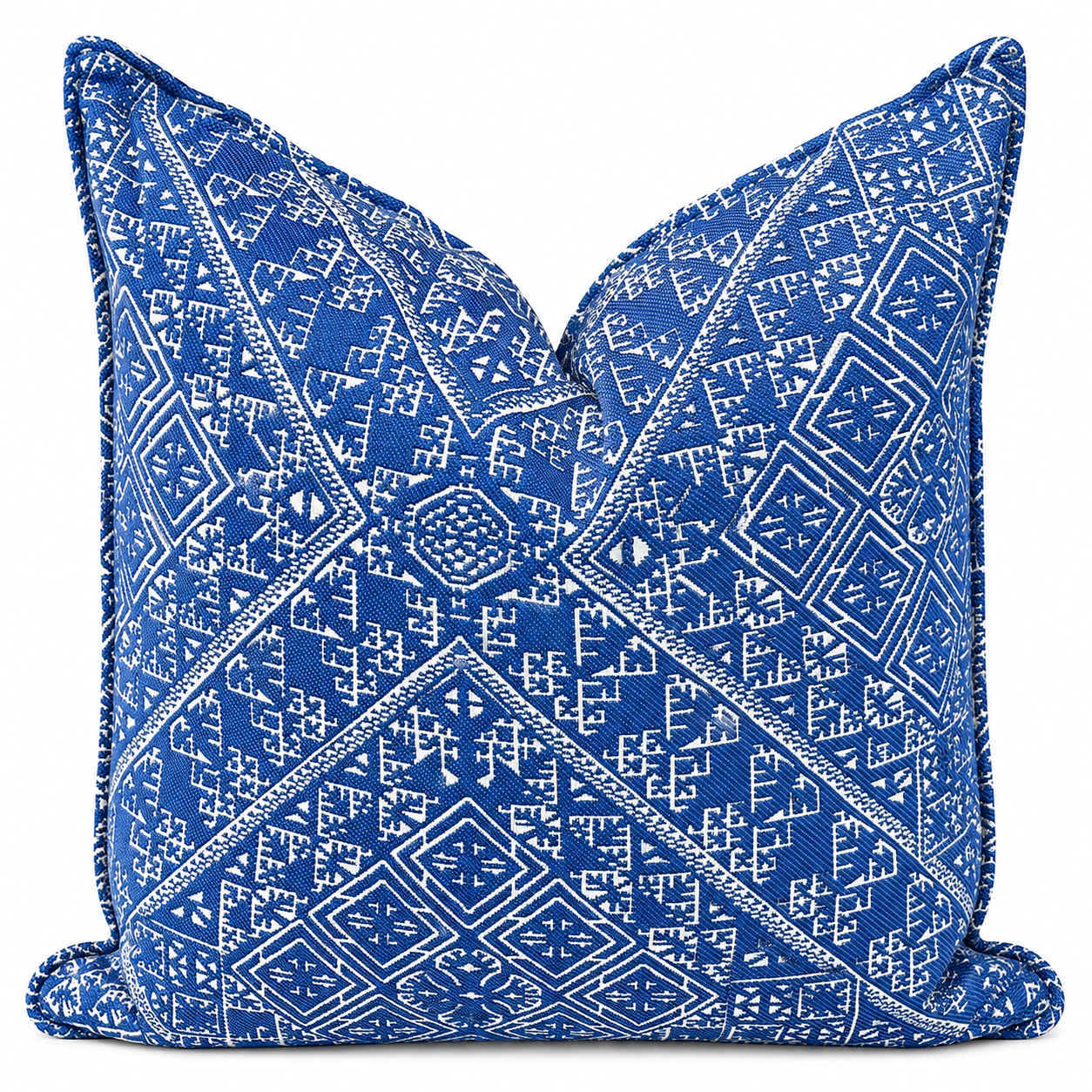 Coussin décoratif intemporel en tarz bleu