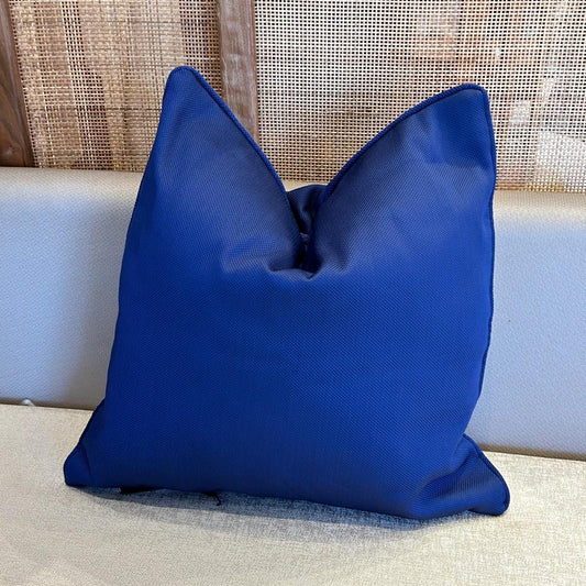 Coussin uni bleu marocain, pour décoration intérieure