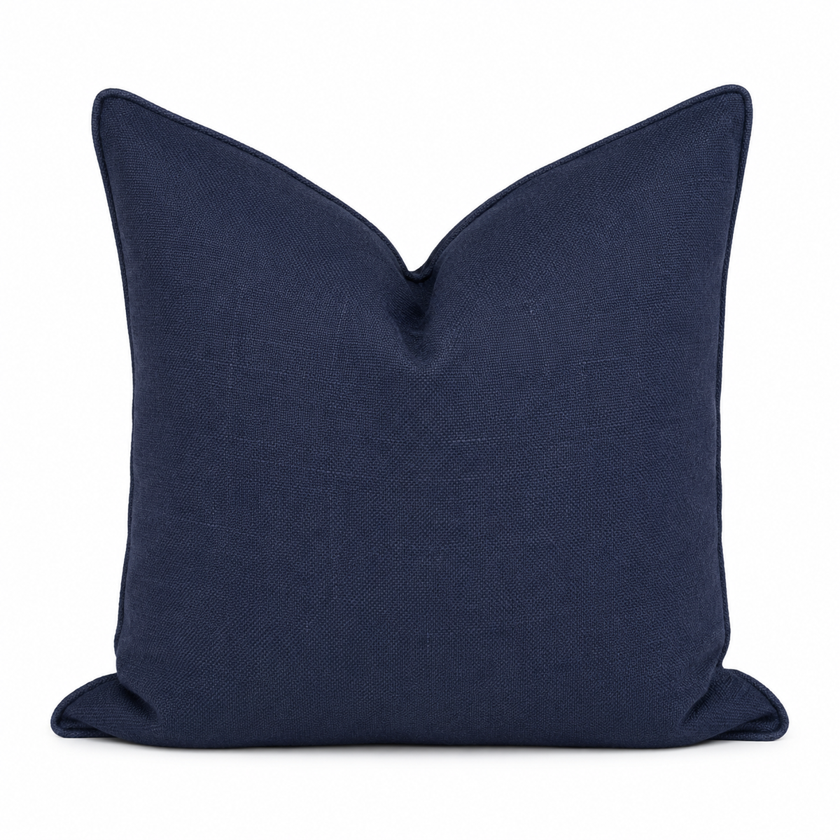 Coussin décoratif uni noir 50 × 50 cm sur fond blanc – Biyadi Collection