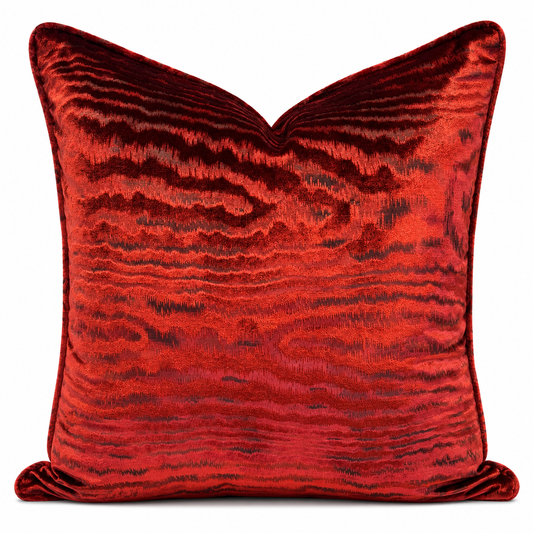 Coussin décoratif en velour rouge rouille 50x50cm