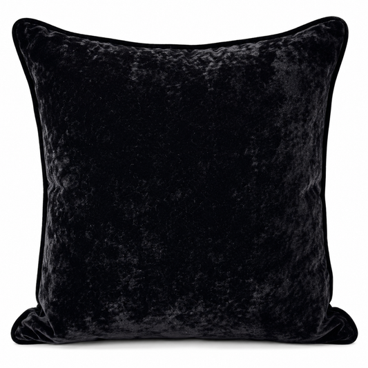 Coussin décoratif en velour noir  50x50cm