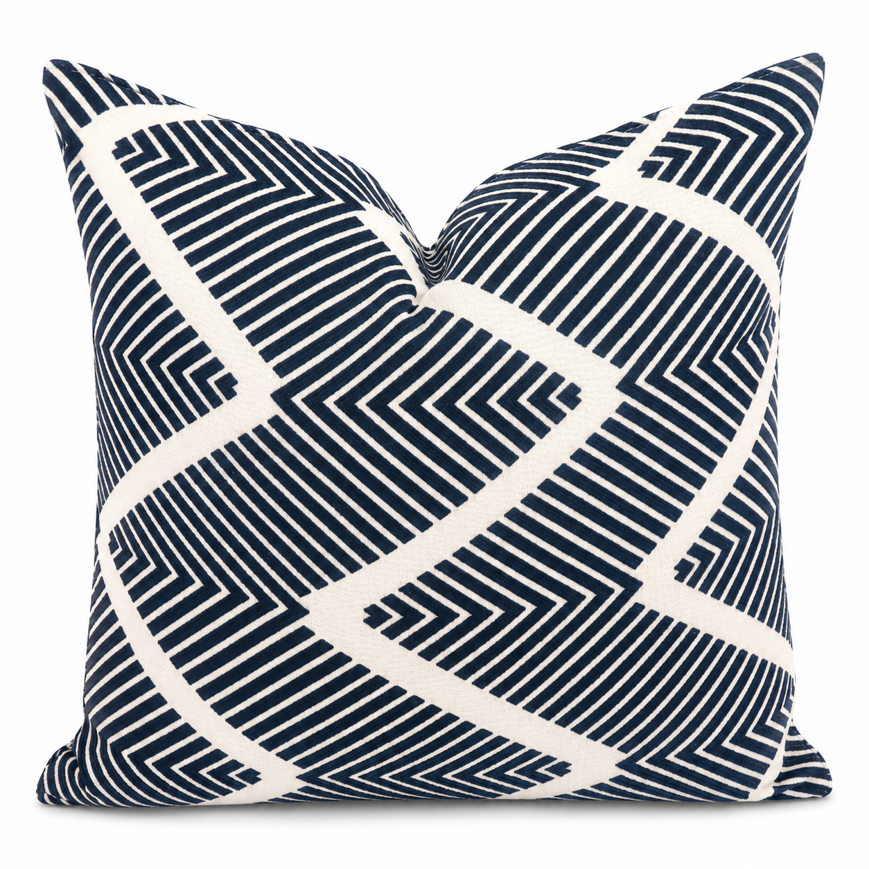 Coussin décoratif graphique bleu 50x50cm