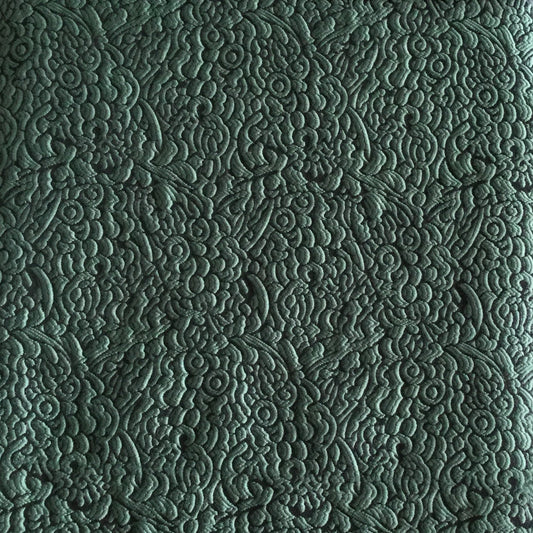 Tissu fleuri en relief, vert, tissé au Maroc – Biyadi Collection"