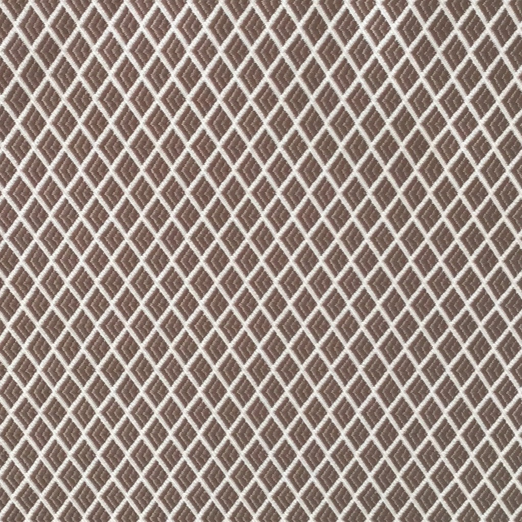 Tissu jaune à motif losanges géométriques taupes en relief, tissé au Maroc pour l'ameublement et la décoration intérieure.