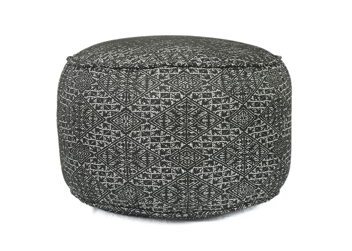 Embroidered effect fabric pouf