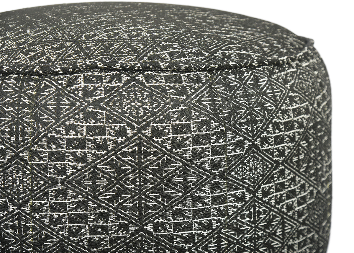 Embroidered effect fabric pouf