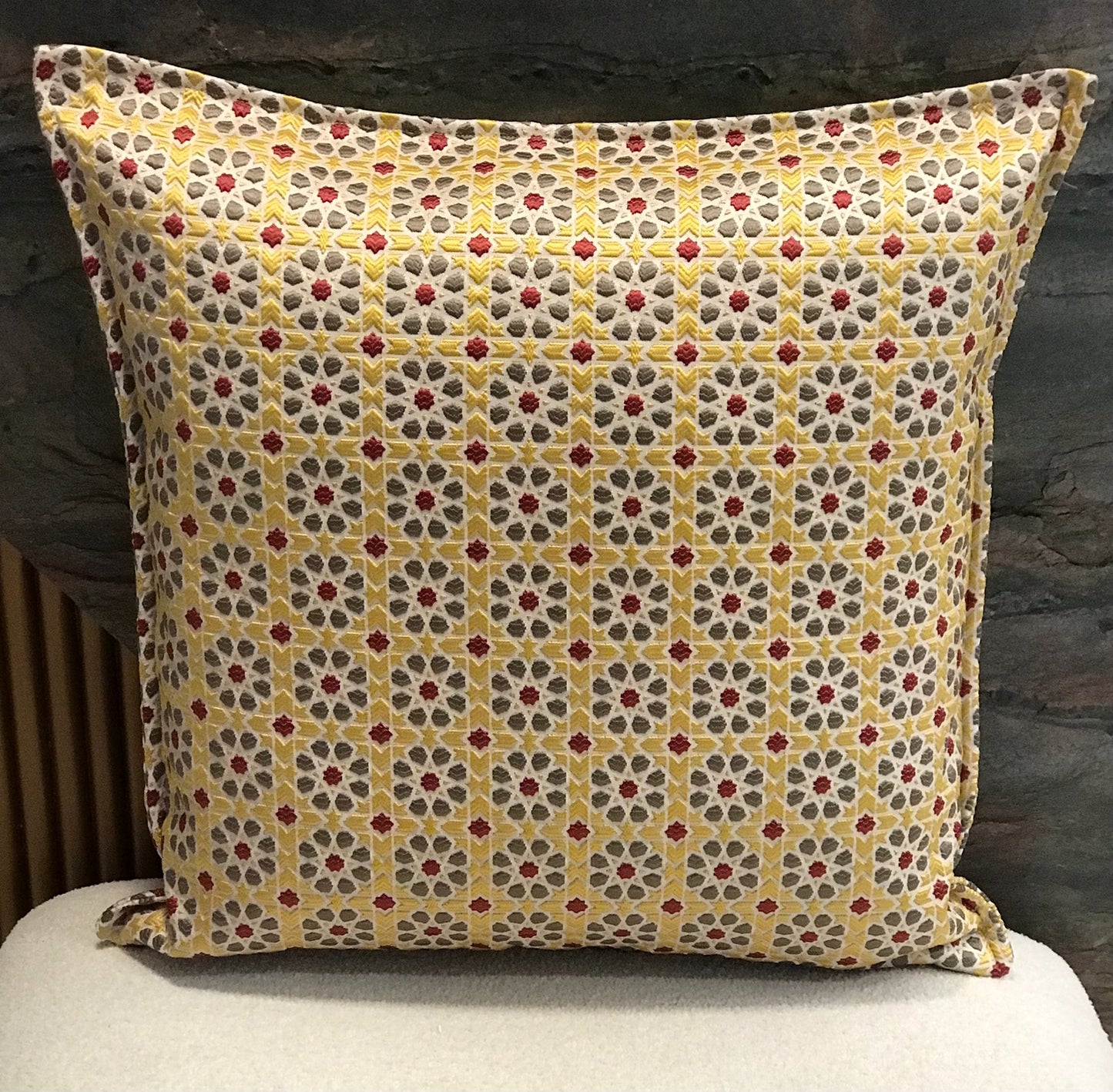 Coussin zellij petit motif jaune