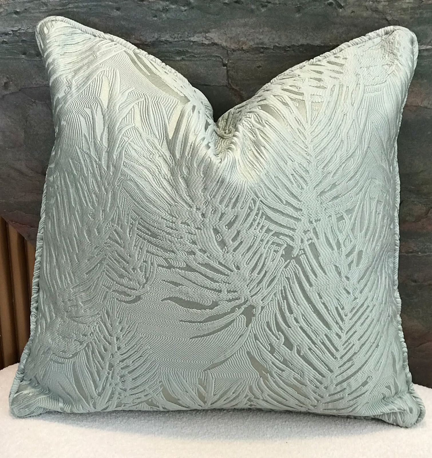 Coussin carré vert eau